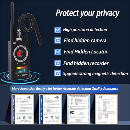 Privacy Protect Detector Signal Scanner Device Detector For GPS Tracker Hearing Device