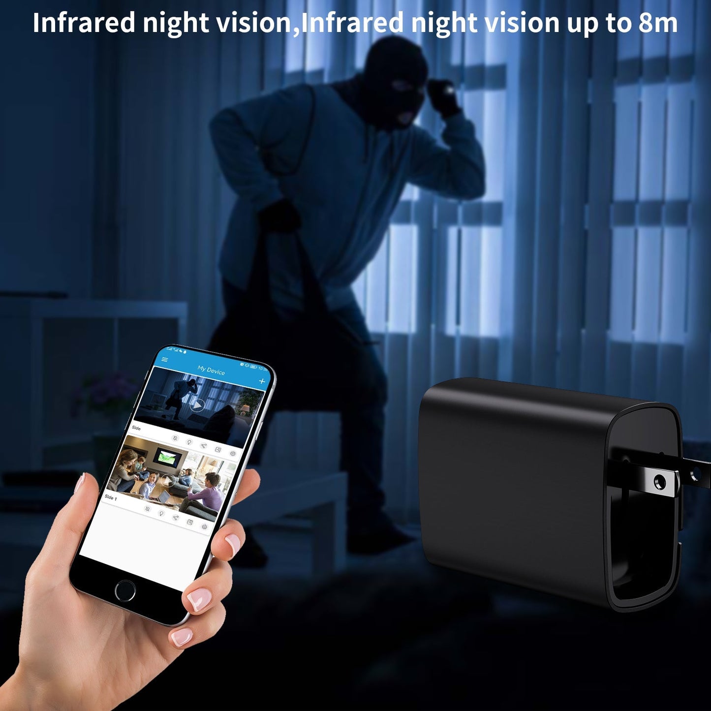 Fast Charger with 1080P Spy Hidden Camera