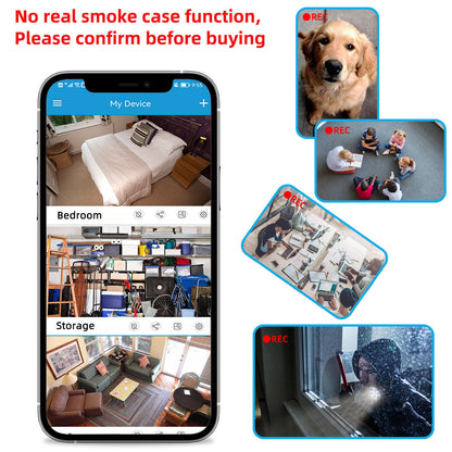 Wall Smoke Detector Spy Camera - HD WiFi Enabled Night Vision