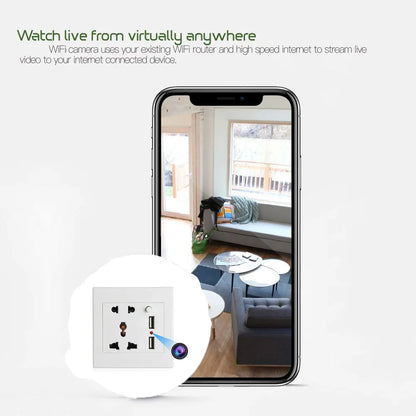 HD 1080P Wall Plug Socket Camera Wifi Home Security Surveillance Video Audio Recording