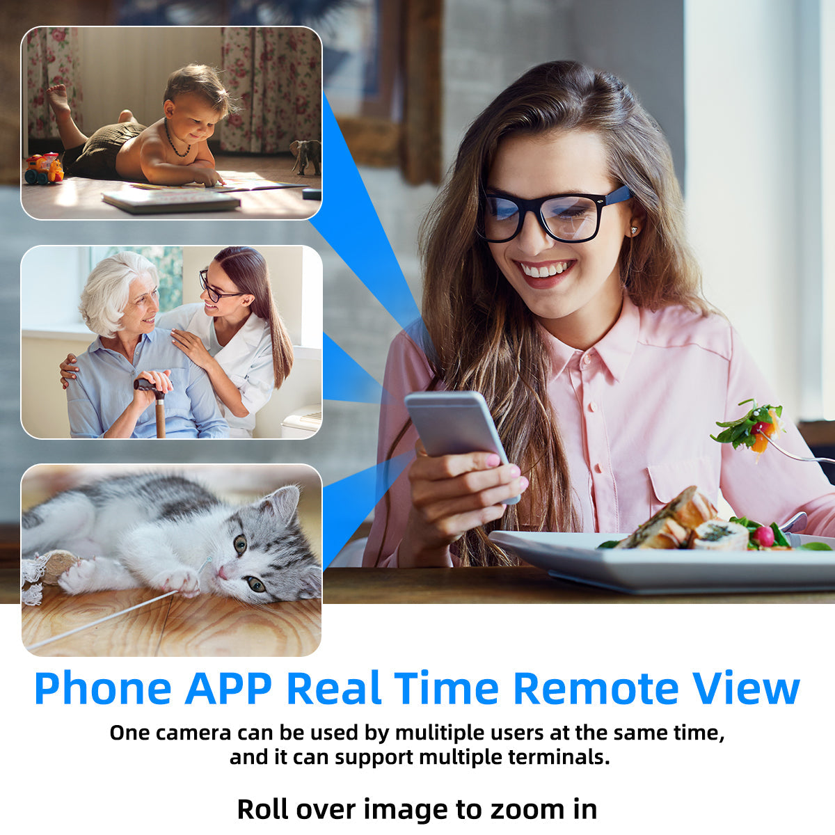 Indoor Plug-in Smart WiFi Camera, M1 Security Mini Camera with Motion Detection-Night Vision-1080P HD Video
