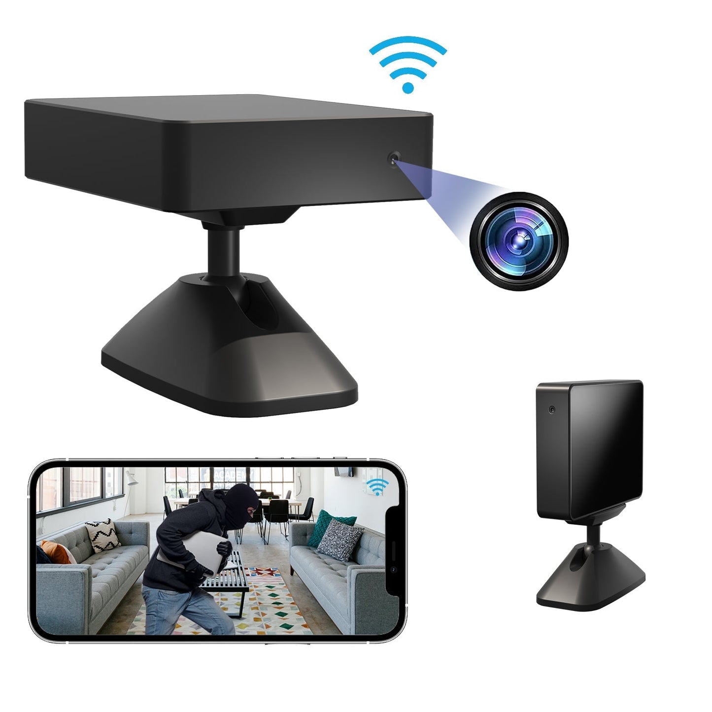 Prospys M3 1080P Wireless Mini Security Camera with Motion Detection, Local Storage