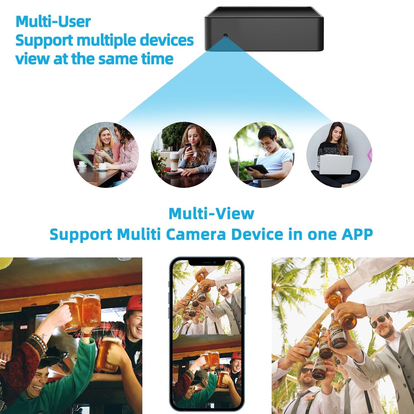 Prospys M3 1080P Wireless Mini Security Camera with Motion Detection, Local Storage