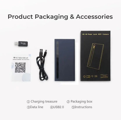 Wifi Power Bank - 4K 1080p Full HD Spy Camera Night Vision