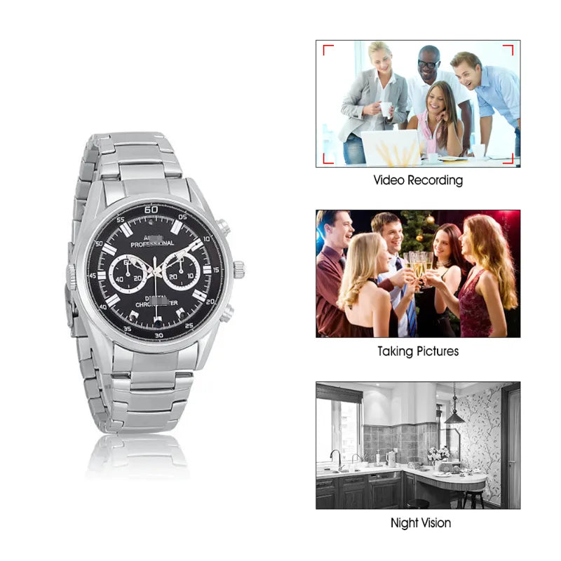 Matel Spy Watch Camera 1080P HD Mini Camera Portable Watch