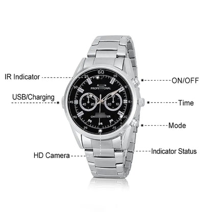 Matel Spy Watch Camera 1080P HD Mini Camera Portable Watch